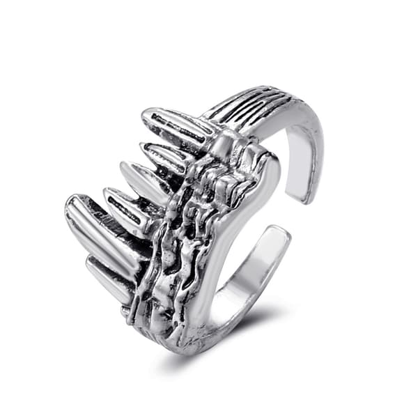 Retro Punk Tusk Ring Sølv
