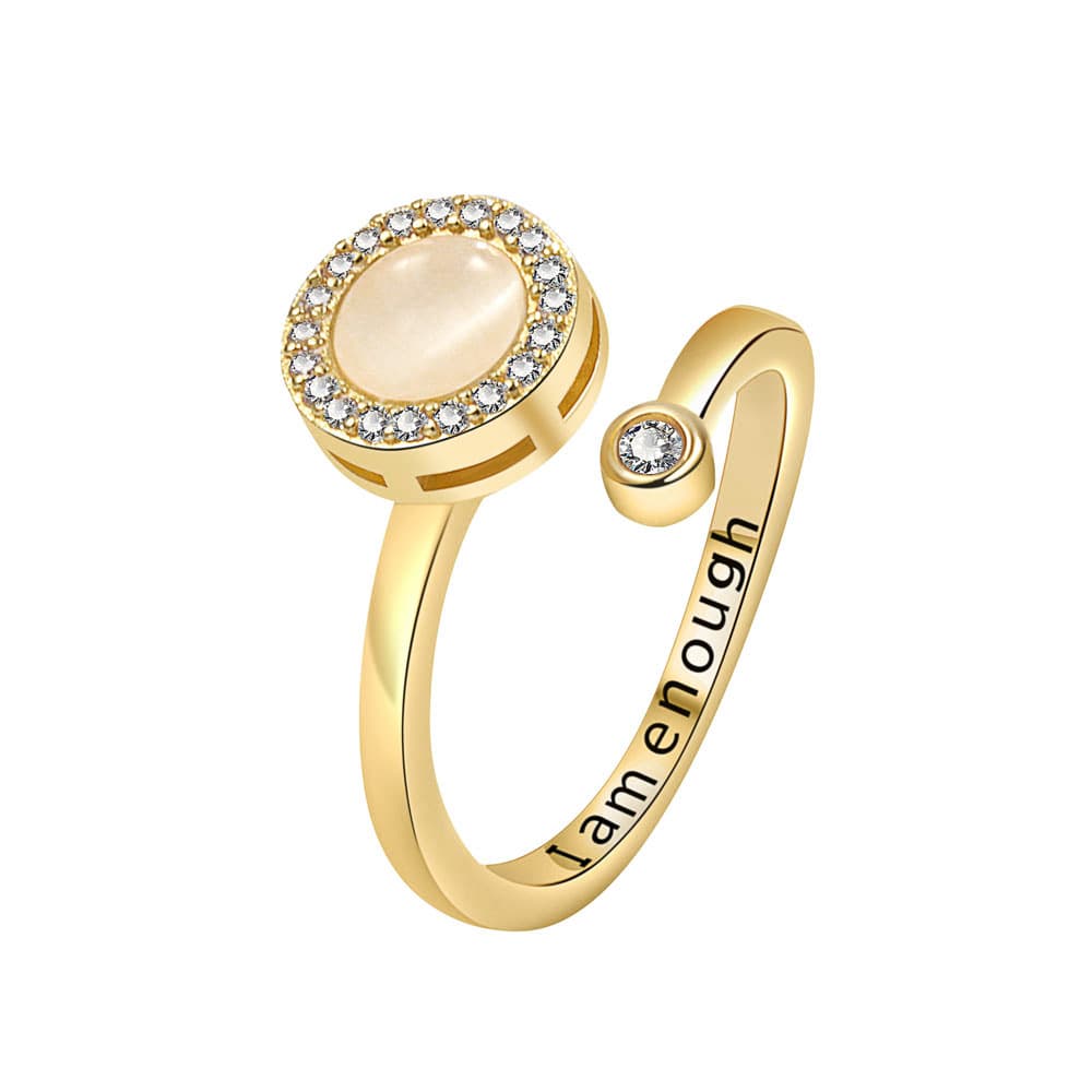 Bilde av Justerbar åpen ring med roterbar rund dekorasjon Gull