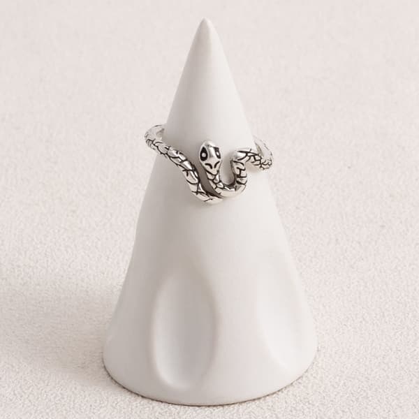 Vintage Stilfuld Ring Justerbar 4-pak Sølv