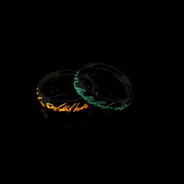 Ljusande magisk ring i titanstål Guld 19 mm