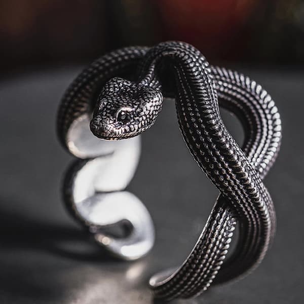 Justerbar Python-ring Sølv