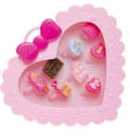 Miniatyrbild 1 av 2: 8 st Barnringar Barn Ringar i Rosa Hjärtformad Ask -Glass / Fika