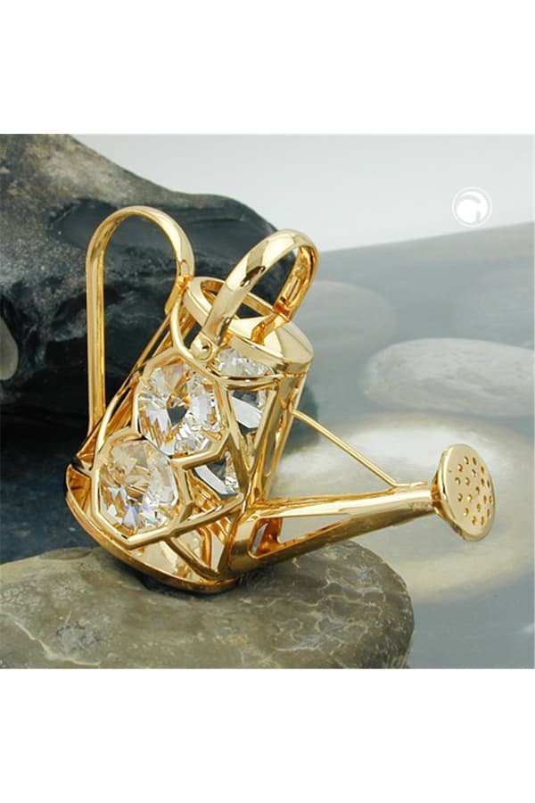 Watering Can With Crystal Elements Gold Plated - GL70497