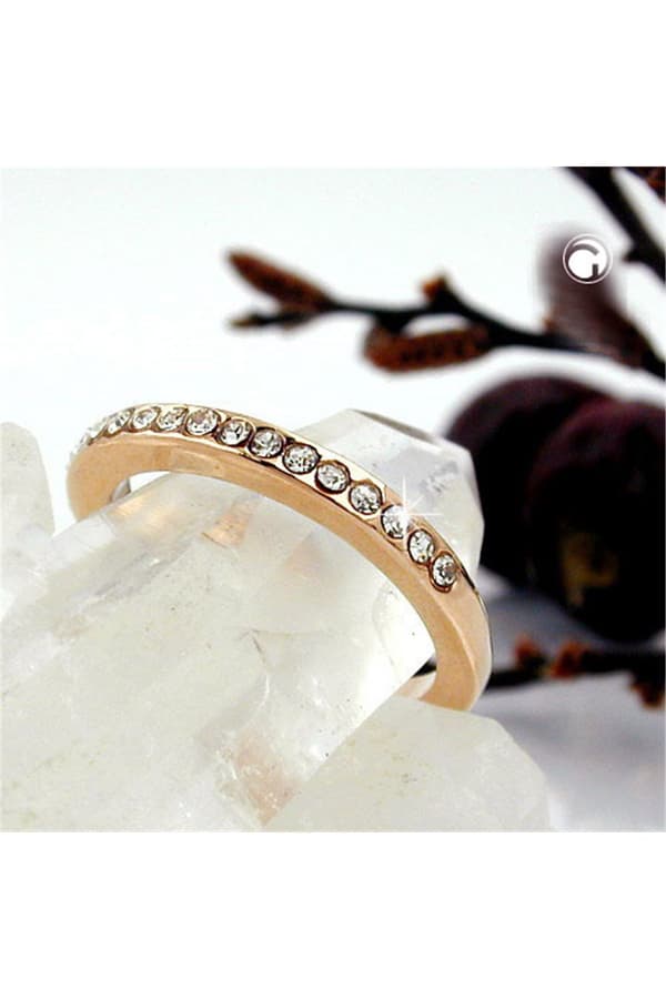 Ring Glass Crystals Redgold Plated - GL01219-50