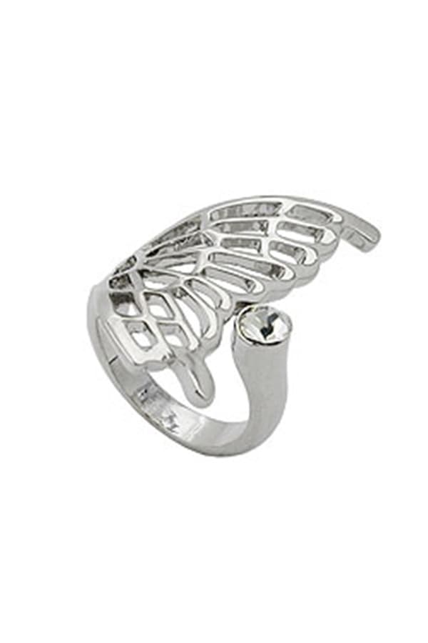 Ring Butterfly Wing Glass Crystal Rhodium Plated - GL01218-50
