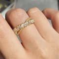Miniatyrbild 4 av 5: Guld Ring i Stål med Vita Kristaller - Guldpläterad - Justerbar