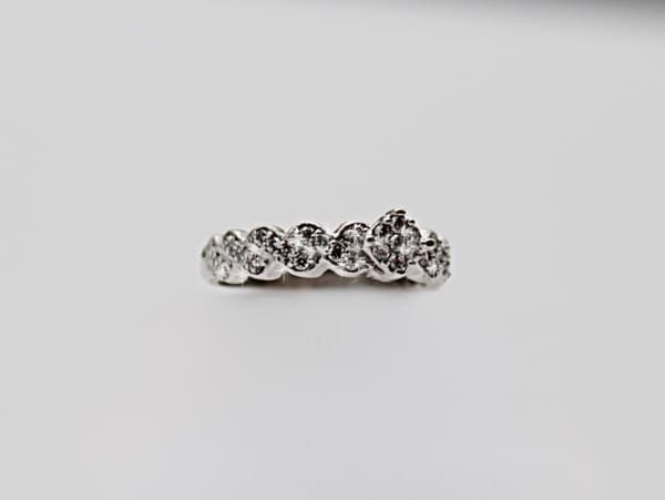 Sterling sølv spunnet ring zirkon rhinestones forlovelse bryllup