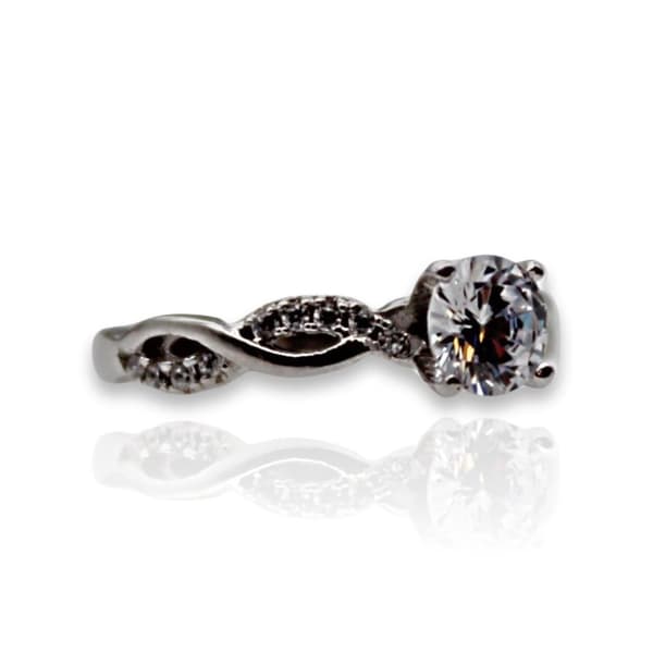 Sterling silver snurrad ring zircon strass stenar förlovning vigsel