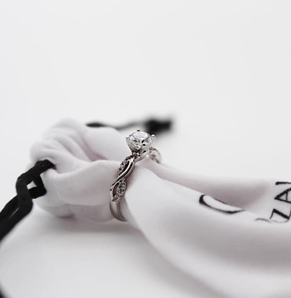 Sterling silver snurrad ring zircon strass stenar förlovning vigsel
