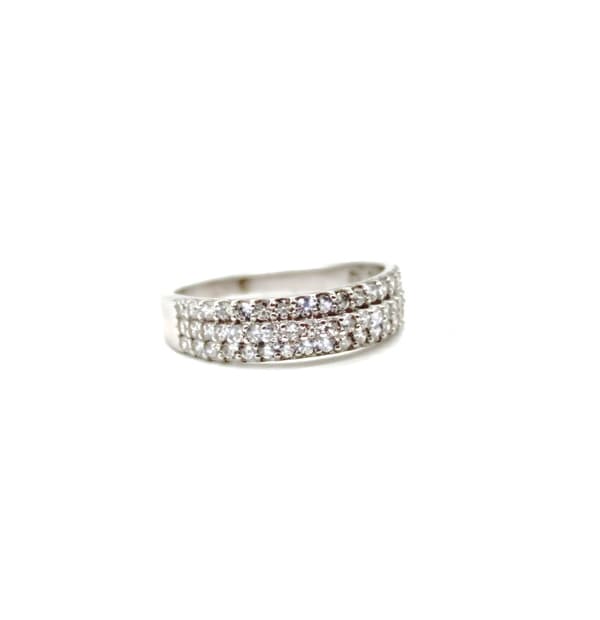 Ekte Sterling sølv ring 3 rader med steiner perfekt gave julegave