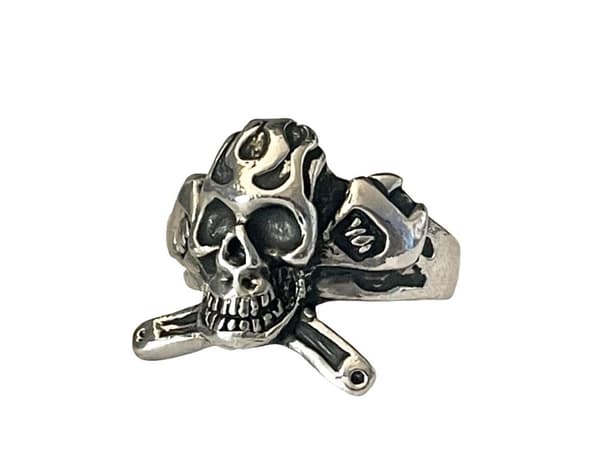 Cool Silver Ring med en Döskalle / Dödskalle - Stl 20