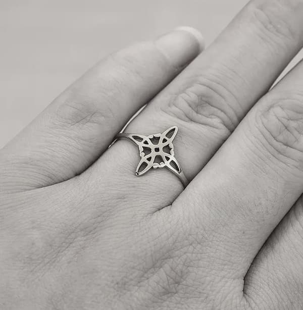 Ring Häxknut Witch Knot Wicca Pagan Symbol Rostfritt Stål