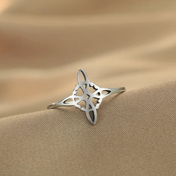 Ring Häxknut Witch Knot Wicca Pagan Symbol Rostfritt Stål