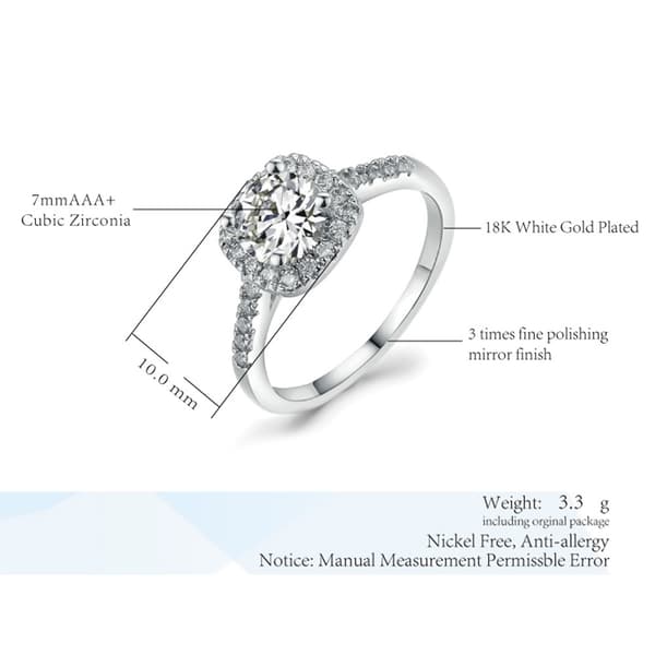 2st Ringar Cubic Zirconia Stapelbara - Storlek 7 / Silver