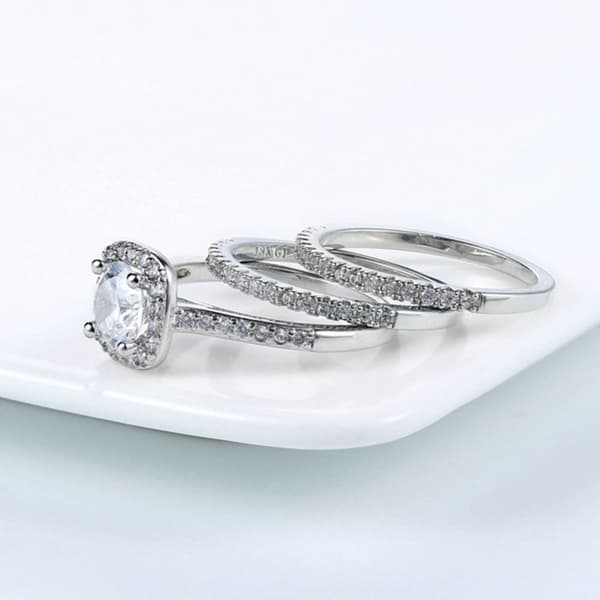 2st Ringar Cubic Zirconia Stapelbara - Storlek 7 / Silver