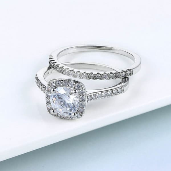 2st Ringar Cubic Zirconia Stapelbara - Storlek 7 / Silver