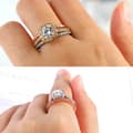 Miniatyrbild 2 av 6: 2st Ringar Cubic Zirconia Stapelbara - Storlek 7 / Silver