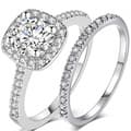 Miniatyrbild 1 av 6: 2st Ringar Cubic Zirconia Stapelbara - Storlek 7 / Silver