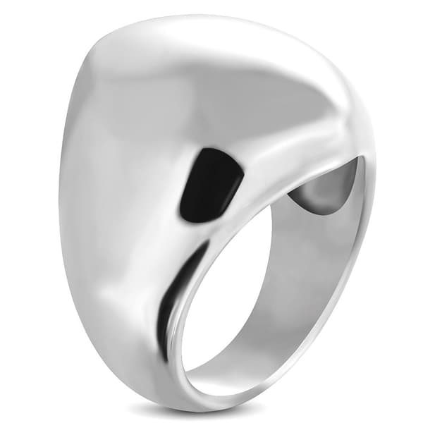 Ring Cocktail Dome Geometrisk oval Rostfri stål 316L Stl 17,32