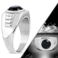 Miniatyrbild 2 av 4: Ring Rostfri stål  316L med Svart rund Cubic Zircon Stl 18,95