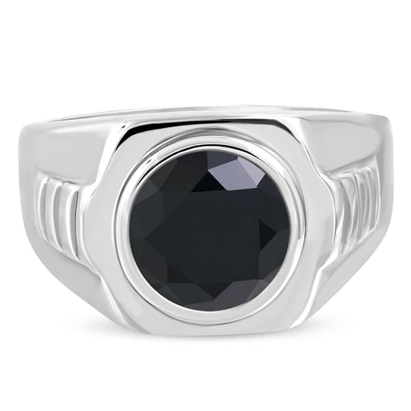 Ring Rostfri stål 316L med Svart rund Cubic Zircon Stl 21,39
