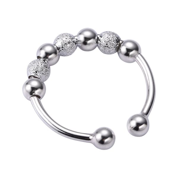 INF Anti-stressring med 7 roterbara pärlor koppar Silver