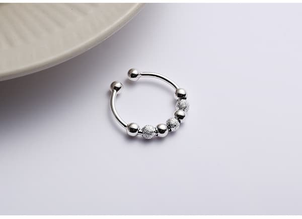 INF Anti-stressring med 7 roterbara pärlor koppar Silver