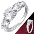Miniatyrbild 3 av 3: Ring med 5 klara Cubic Zircon Rostfritt stål 316L - Stl 17,32