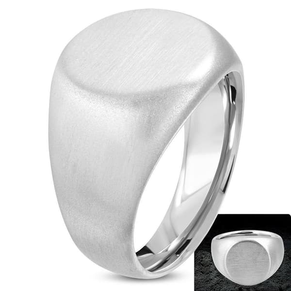 Matt Herr Ring Rostfritt Stål 316L Silver Färg - Stl 18,95