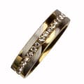 Miniatyrbild 1 av 4: Guld & Silver Ring i Rostfritt Stål med Rhinestones - Stl 20,25