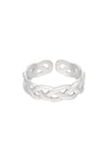 Miniatyrbild 4 av 4: Ring i Rostfritt Stål med Flätad Design - Silver - Stl 16