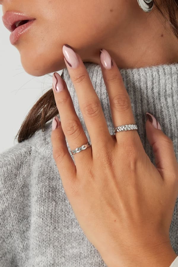 Ring i Rostfritt Stål med Flätad Design - Silver - Justerbar