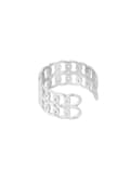 Miniatyrbild 5 av 5: Ring i Stål med Dubbla Sammanflätade Länkar - Silver - Justerbar