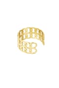 Miniatyrbild 3 av 5: Ring i Stål med Dubbla Sammanflätade Länkar - Guld - Justerbar