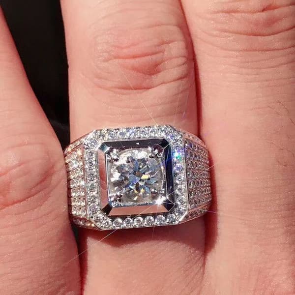 Kantapäärengas CZ Crystal Silver säädettävä koko