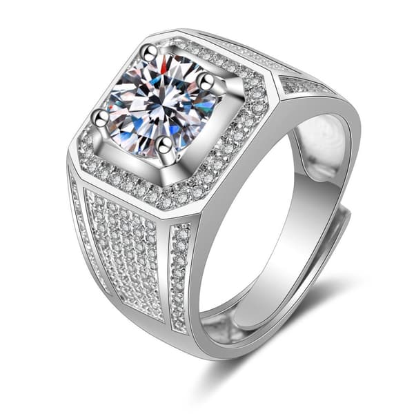 Kantapäärengas CZ Crystal Silver säädettävä koko
