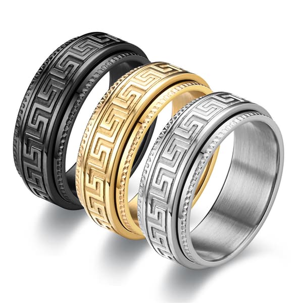 Elegant mønstret ring guld