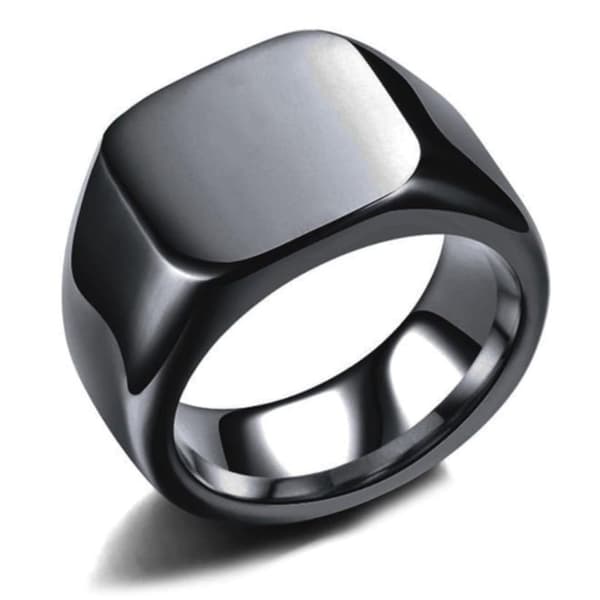 Smooth Heel Ring ruostumatonta terästä musta