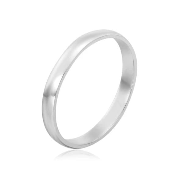 Slät Blank Rundad Silver Ring i Rostfritt Stål - 3 mm - Stl 22