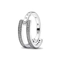 Miniatyrbild 1 av 2: Damring Pandora SIGNATURE LOGO & PAVE DOUBLE BAND - RING - SIZE 54