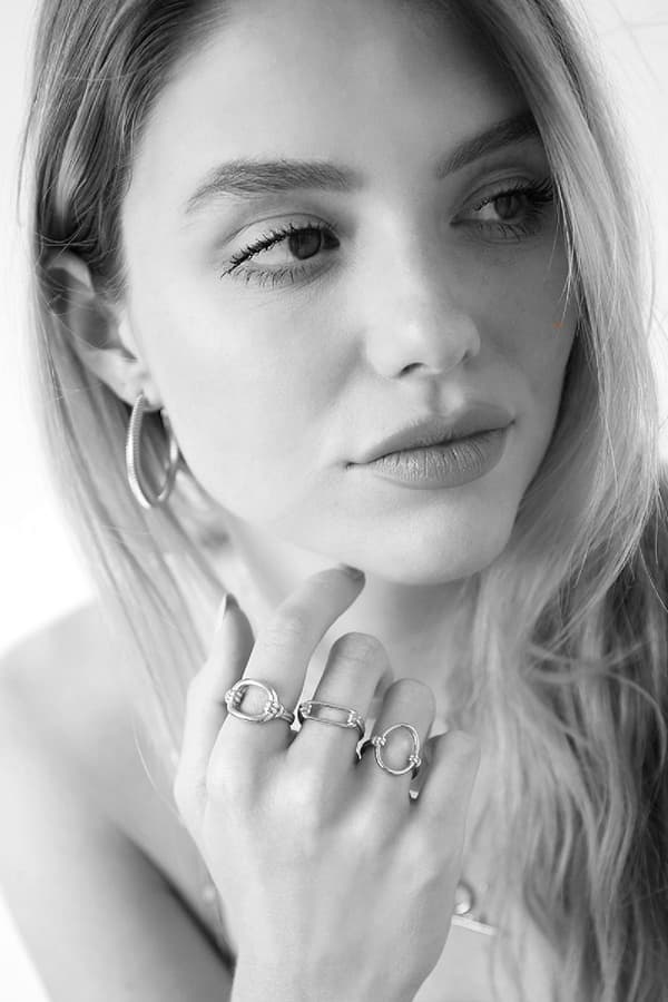 Ring i Rostfritt Stål med Trendig Design - Silver - Justerbar
