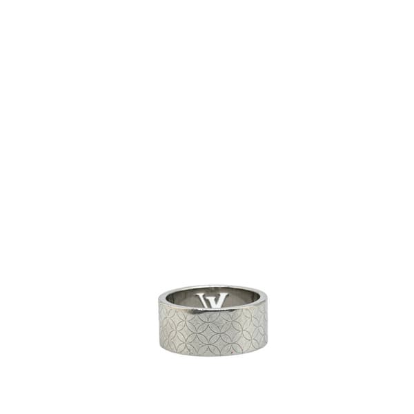 Pre-owned Louis Vuitton Stainless Steel Champs Elysees Ring S Silver