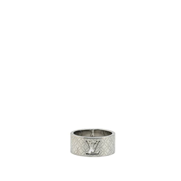 Pre-owned Louis Vuitton Stainless Steel Champs Elysees Ring S Silver