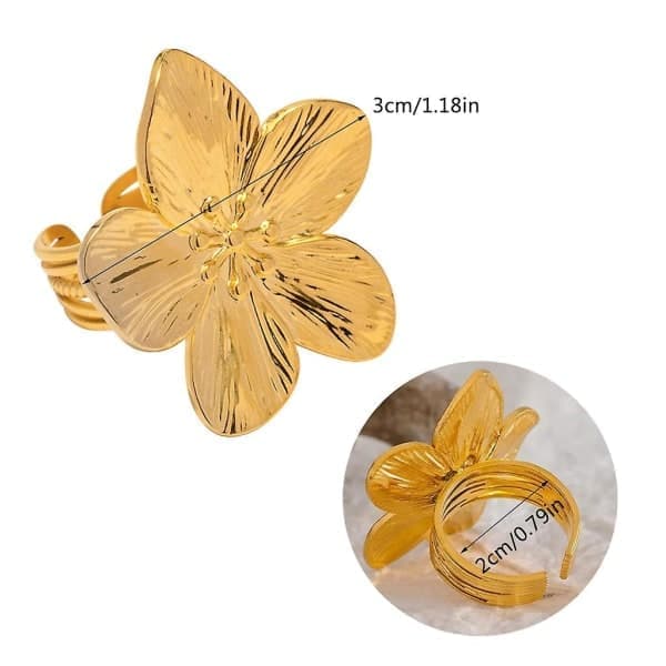 Blomma Öppna Ring Romantisk Finger Ring Holiday Gift Enkel blomma öppen ring romantiska fingerband ring mode justerbara ringar