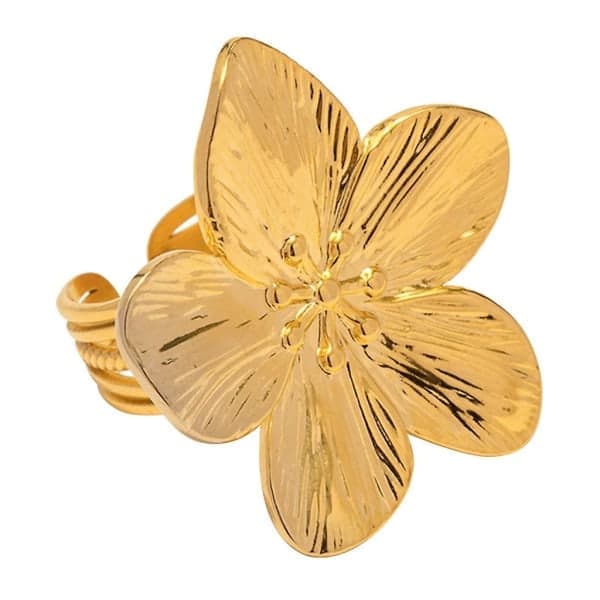 Blomma Öppna Ring Romantisk Finger Ring Holiday Gift Enkel blomma öppen ring romantiska fingerband ring mode justerbara ringar