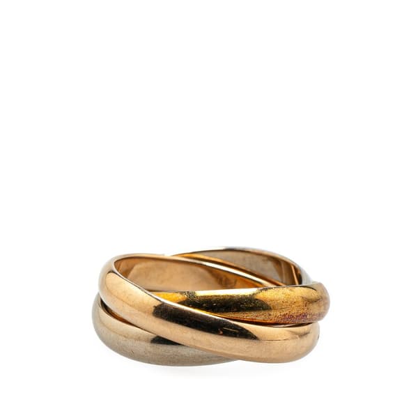 Pre-owned Cartier Tricolor 18K Les Must de Cartier Trinity Three Band Ring Gold