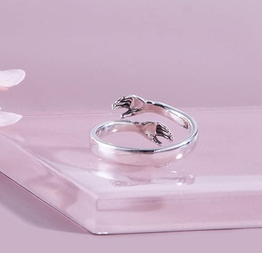 Sterling Silver Kram Ring, Silver Romantisk Kram Händer Kram Öppen Ring för Kvinnor Män Par Smycken Justerbar Ringstorlek