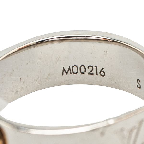 Pre-owned Louis Vuitton Silver Tone Nanogram Ring Silver