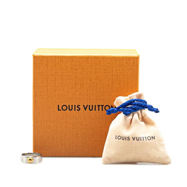 Pre-owned Louis Vuitton Silver Tone Nanogram Ring Silver
