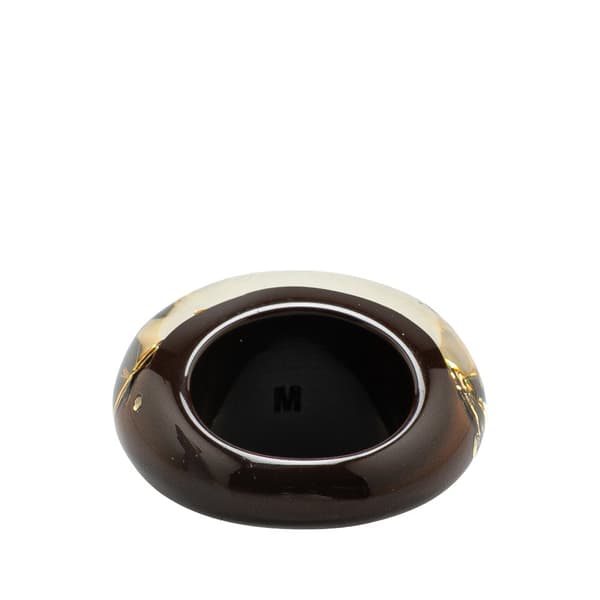 Pre-owned Louis Vuitton Resin Crystal Inclusion Ring Brown